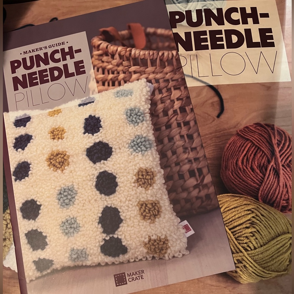 Kiwi Co punch needle pillow DIY
